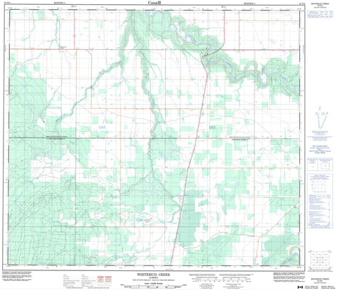 083N06 Whitemud Creek Canadian topographic map, 1:50,000 scale