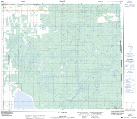 083N15 Frank Lake Canadian topographic map, 1:50,000 scale