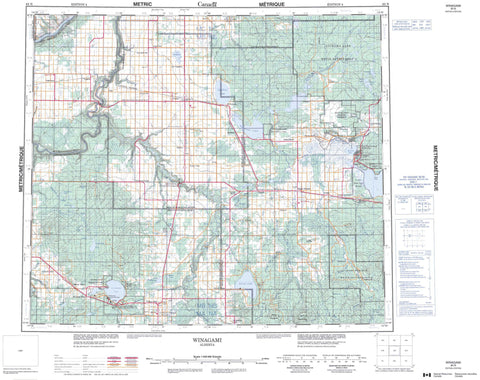 083N Winagami Canadian topographic map, 1:250,000 scale