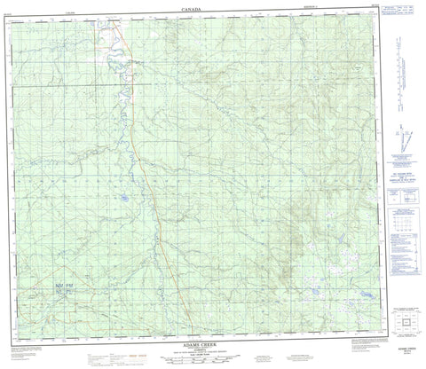 083O03 Adams Creek Canadian topographic map, 1:50,000 scale