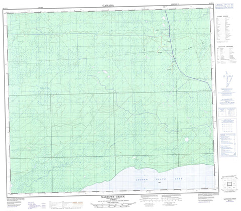 083O11 Narrows Creek Canadian topographic map, 1:50,000 scale