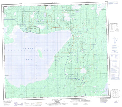 083O14 Utikuma Lake Canadian topographic map, 1:50,000 scale