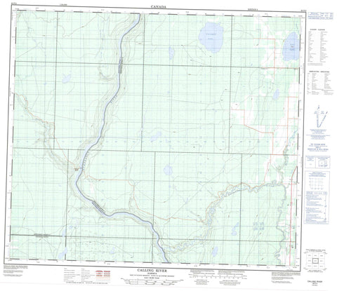 083P02 Calling River Canadian topographic map, 1:50,000 scale