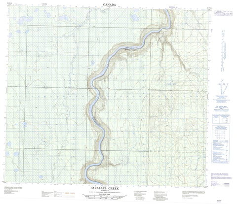 083P10 Parallel Creek Canadian topographic map, 1:50,000 scale