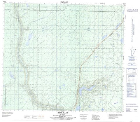 083P16 Crow Lake Canadian topographic map, 1:50,000 scale