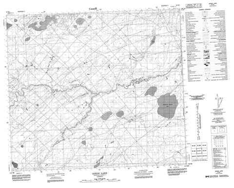 084B01 Godin Lake Canadian topographic map, 1:50,000 scale