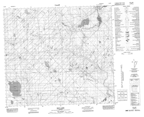 084B07 Bat Lake Canadian topographic map, 1:50,000 scale