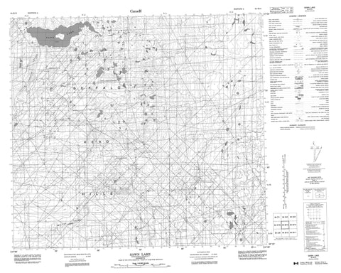 084B13 Sawn Lake Canadian topographic map, 1:50,000 scale