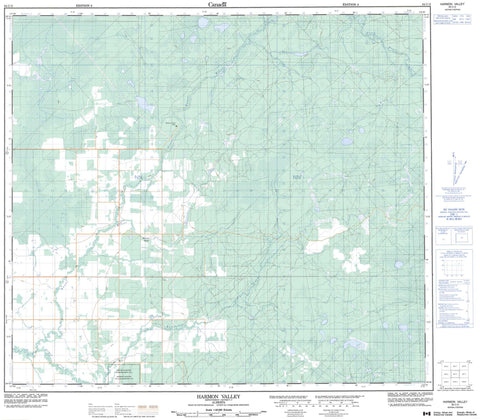 084C02 Harmon Valley Canadian topographic map, 1:50,000 scale