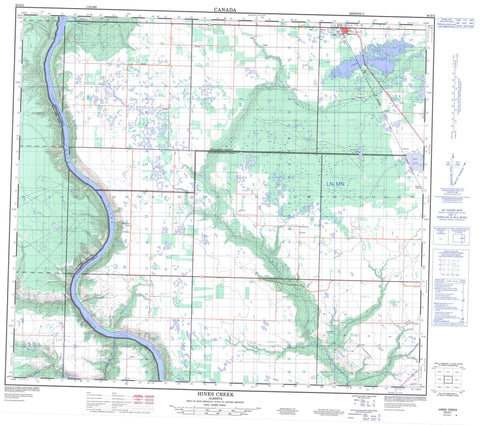 084D02 Hines Creek Canadian topographic map, 1:50,000 scale