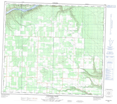 084D03 Josephine Creek Canadian topographic map, 1:50,000 scale