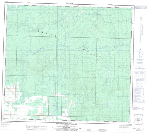 084D10 South Whitemud Lake Canadian topographic map, 1:50,000 scale