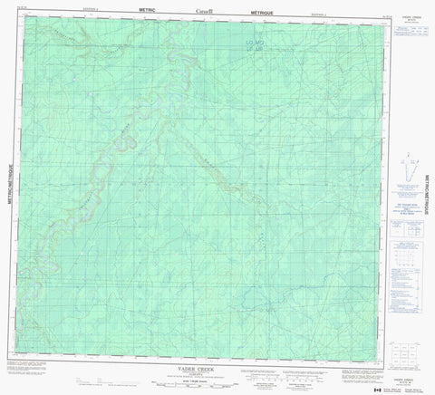 084E10 Vader Creek Canadian topographic map, 1:50,000 scale