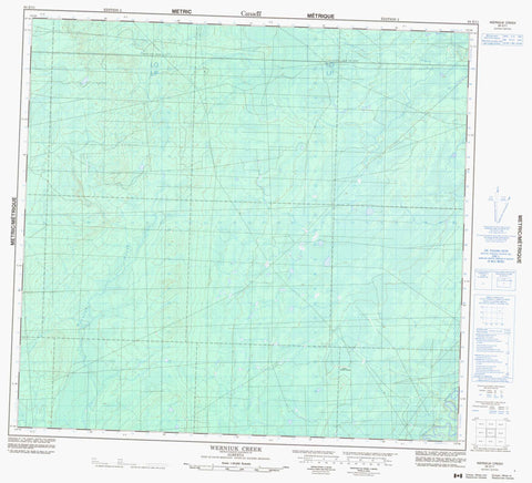 084E11 Werniuk Creek Canadian topographic map, 1:50,000 scale