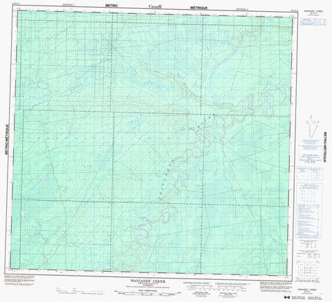 084E15 Waniandy Creek Canadian topographic map, 1:50,000 scale