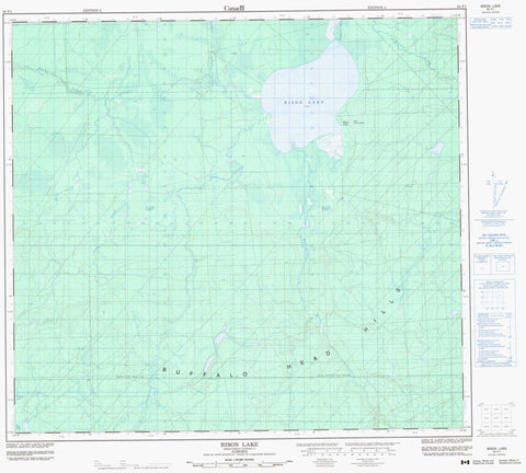 084F01 Bison Lake Canadian topographic map, 1:50,000 scale