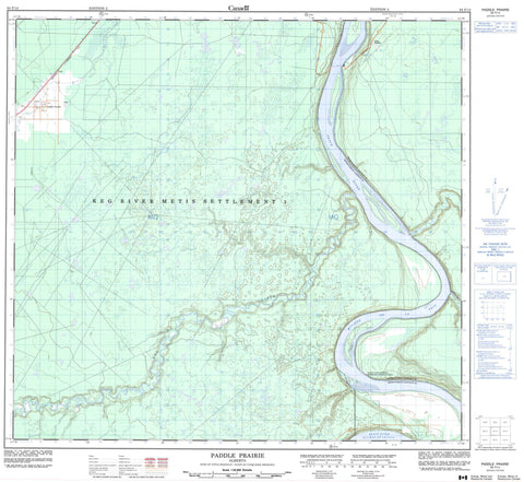 084F14 Paddle Prairie Canadian topographic map, 1:50,000 scale