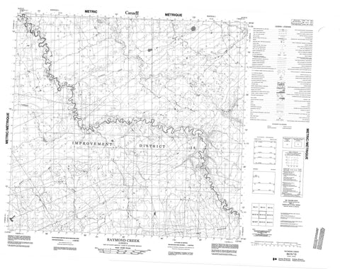 084H13 Raymond Creek Canadian topographic map, 1:50,000 scale