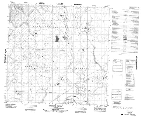 084I13 Trident Creek Canadian topographic map, 1:50,000 scale