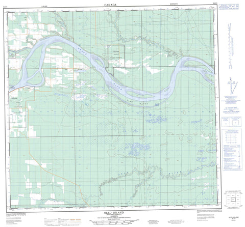 084J05 Sled Island Canadian topographic map, 1:50,000 scale