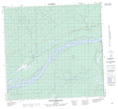 084J09 Fifth Meridian Canadian topographic map, 1:50,000 scale