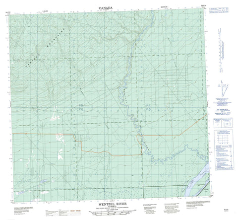 084J10 Wentzel River Canadian topographic map, 1:50,000 scale