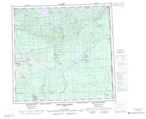 084J John D Or Prairie Canadian topographic map, 1:250,000 scale