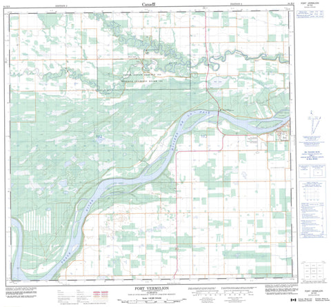084K08 Fort Vermilion Canadian topographic map, 1:50,000 scale