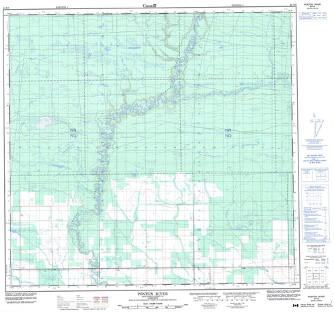 084K09 Ponton River Canadian topographic map, 1:50,000 scale