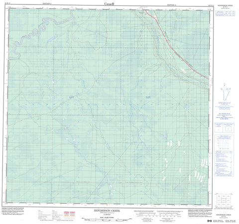 084K13 Henderson Creek Canadian topographic map, 1:50,000 scale
