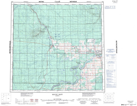 084K Mount Watt Canadian topographic map, 1:250,000 scale