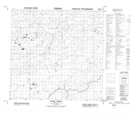 084M01 Adair Creek Canadian topographic map, 1:50,000 scale