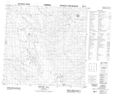 084M05 Bootis Hill Canadian topographic map, 1:50,000 scale