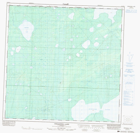 084M14 Creighton Lake Canadian topographic map, 1:50,000 scale