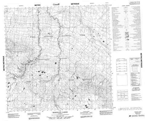 084O10 Meridian Lakes Canadian topographic map, 1:50,000 scale