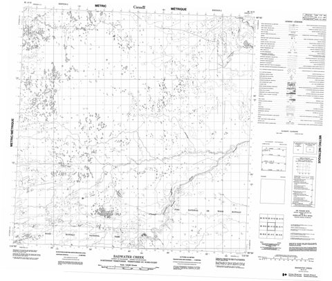 085A12 Badwater Creek Canadian topographic map, 1:50,000 scale