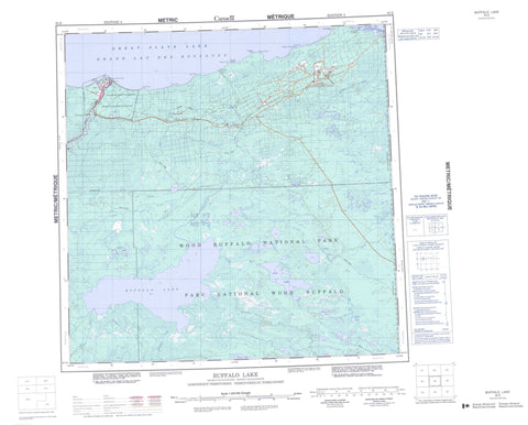 085B Buffalo Lake Canadian topographic map, 1:250,000 scale