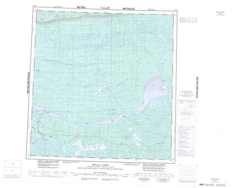 085E Mills Lake Canadian topographic map, 1:250,000 scale
