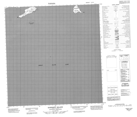 085G10 Hardisty Island Canadian topographic map, 1:50,000 scale