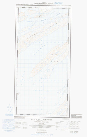 085H16E Hornby Channel Canadian topographic map, 1:50,000 scale