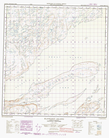 085I01 Blanchet Island Canadian topographic map, 1:50,000 scale