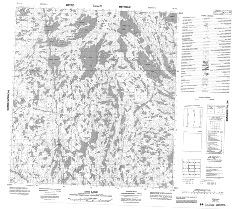 085I11 Ross Lake Canadian topographic map, 1:50,000 scale