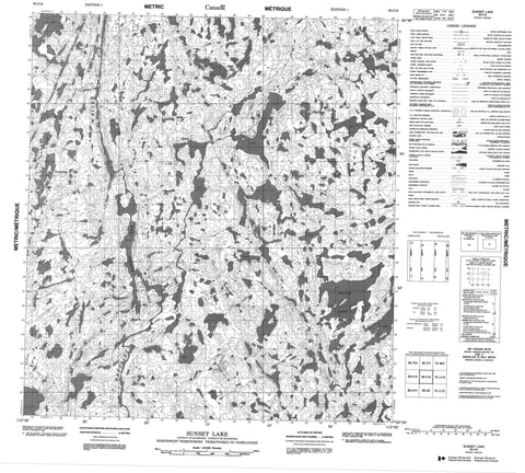 085I16 Sunset Lake Canadian topographic map, 1:50,000 scale