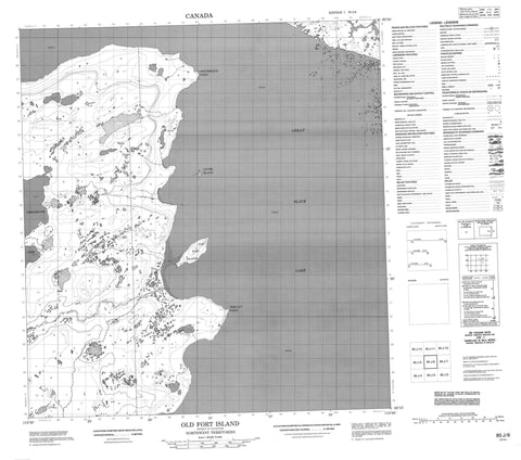 085J06 Old Fort Island Canadian topographic map, 1:50,000 scale