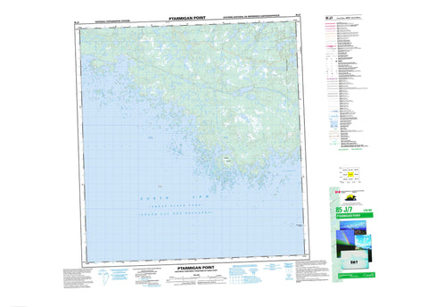 085J07 Ptarmigan Point Canadian topographic map, 1:50,000 scale