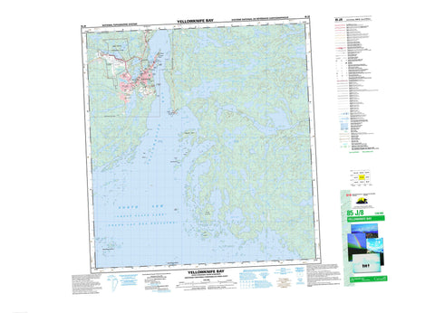 085J08 Yellowknife Bay Canadian topographic map, 1:50,000 scale