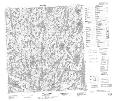 085J16 Quyta Lake Canadian topographic map, 1:50,000 scale