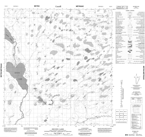 085K03 Second Lake Canadian topographic map, 1:50,000 scale