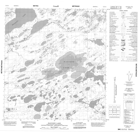 085K13 Raccoon Lake Canadian topographic map, 1:50,000 scale