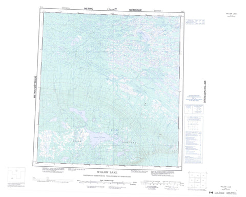 085L Willow Lake Canadian topographic map, 1:250,000 scale